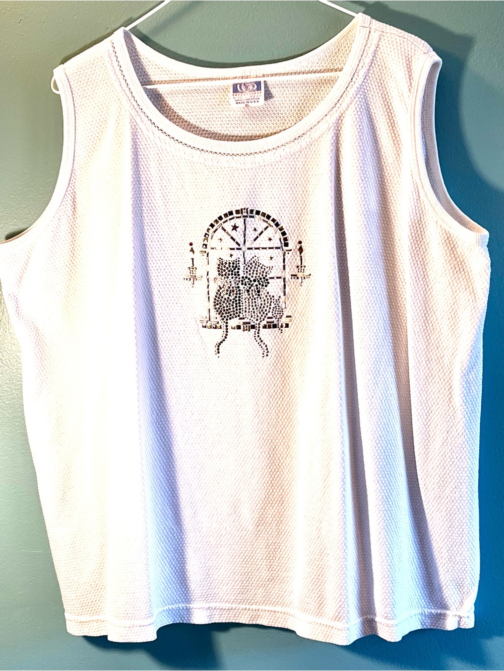 Women’s Cats in the Window Tank Top White Size XL